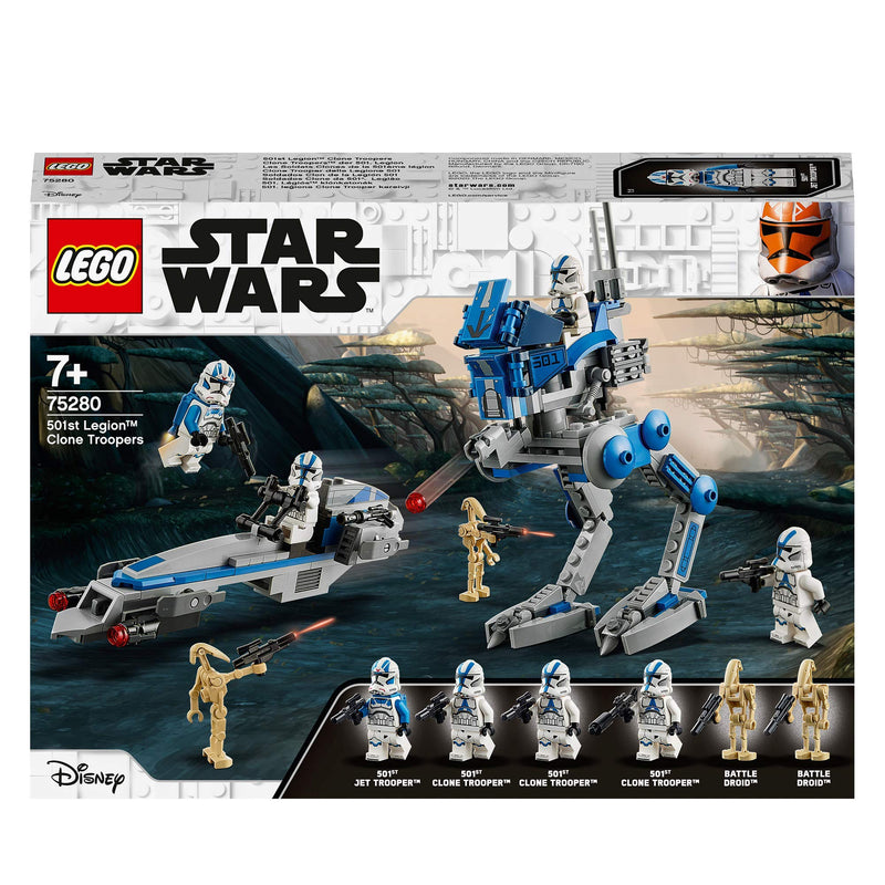 LEGO 75280 Star Wars 501st Legion Clone Troopers with AT-RT Walker & BARC Speeder