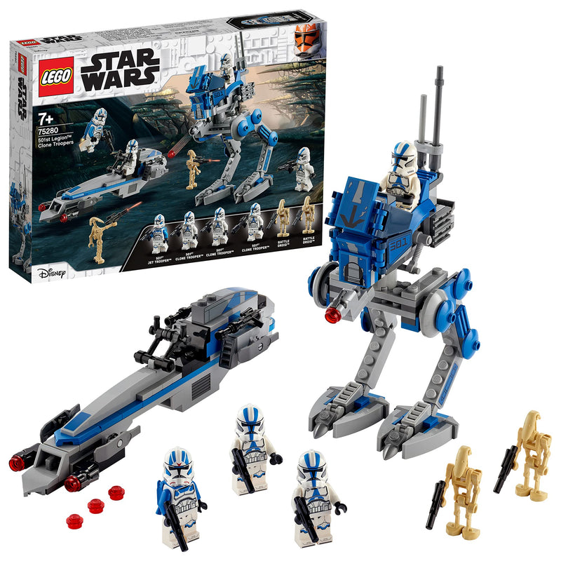 LEGO 75280 Star Wars 501st Legion Clone Troopers with AT-RT Walker & BARC Speeder