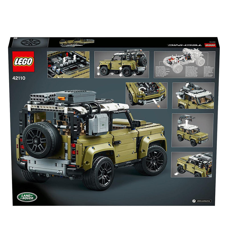 LEGO 42110 Technic Land Rover Defender Off Road 4x4 Car, Exclusive Model Advanced Building Kit, Collectable Toys Set, Multicolor