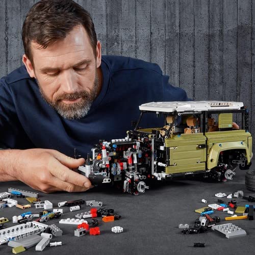 LEGO 42110 Technic Land Rover Defender Off Road 4x4 Car, Exclusive Model Advanced Building Kit, Collectable Toys Set, Multicolor