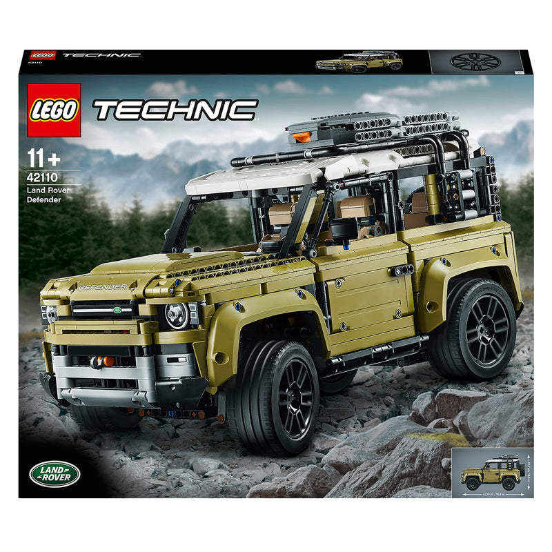 LEGO 42110 Technic Land Rover Defender Off Road 4x4 Car, Exclusive Model Advanced Building Kit, Collectable Toys Set, Multicolor